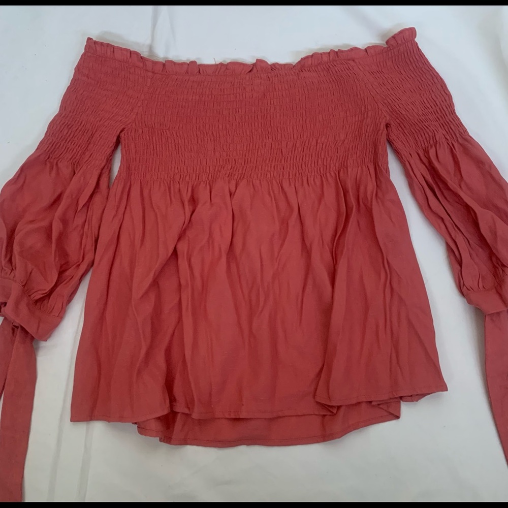 Coral Pink Off the Shoulder Blouse Size M